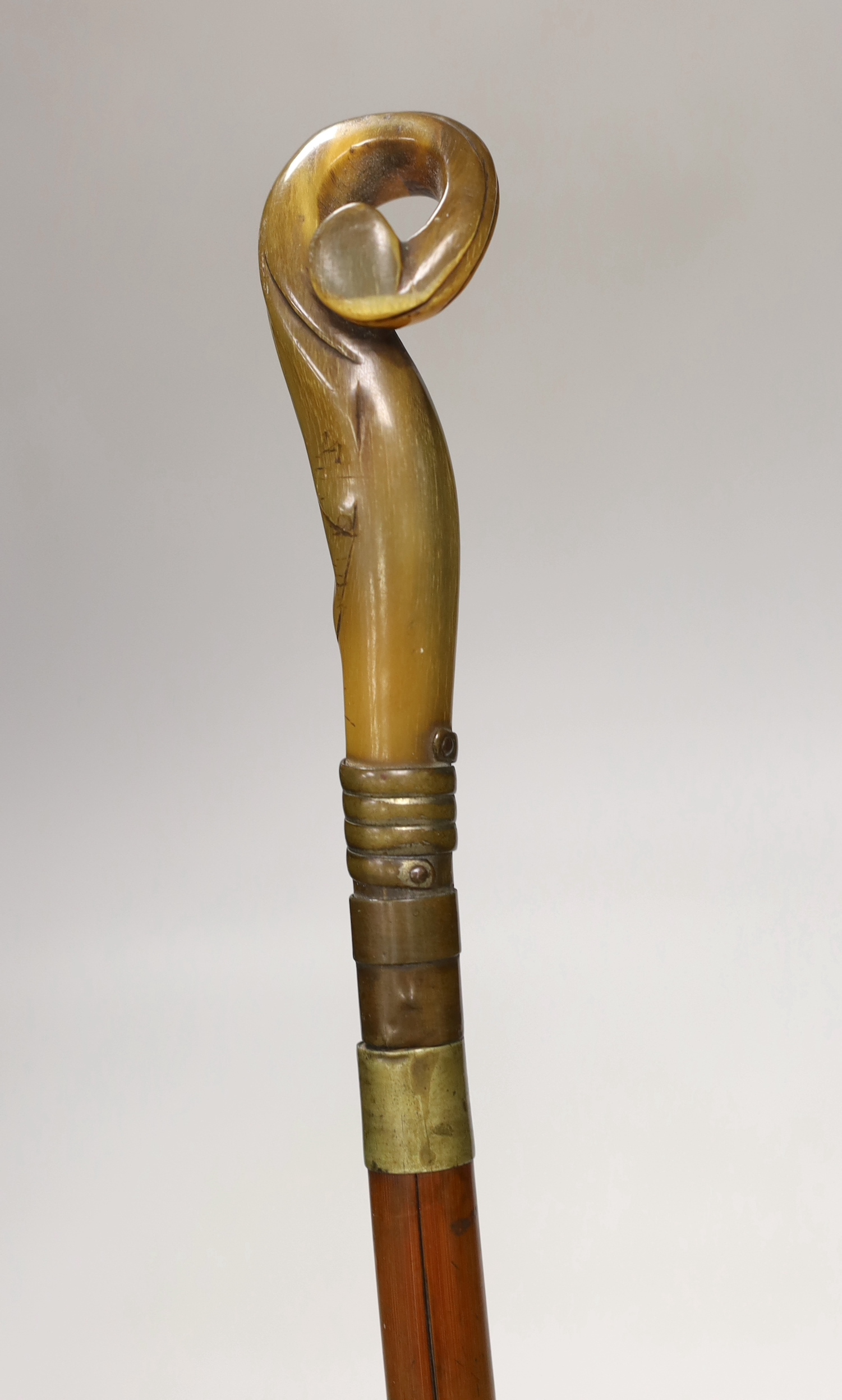 A horn-handed sword stick